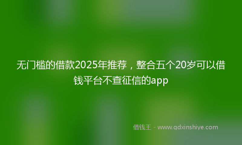无门槛的借款2025年推荐，整合五个20岁可以借钱平台不查征信的app