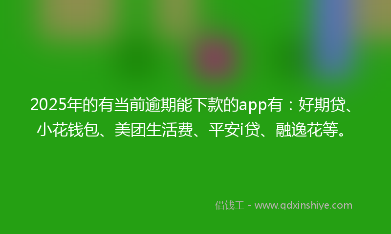 2025年的有当前逾期能下款的app有：好期贷、小花钱包、美团生活费、平安i贷、融逸花等。