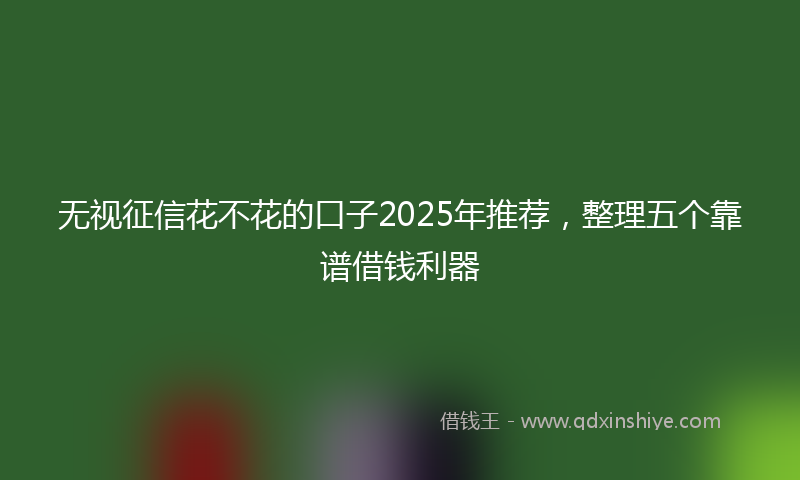 无视征信花不花的口子2025年推荐，整理五个靠谱借钱利器