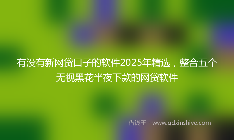 有没有新网贷口子的软件2025年精选，整合五个无视黑花半夜下款的网贷软件