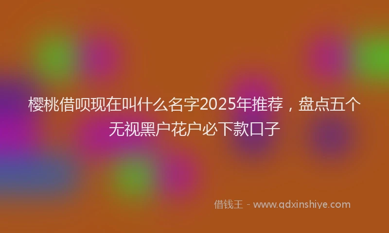 樱桃借呗现在叫什么名字2025年推荐，盘点五个无视黑户花户必下款口子