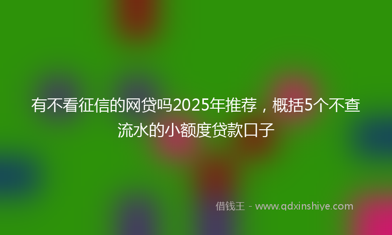 有不看征信的网贷吗2025年推荐，概括5个不查流水的小额度贷款口子
