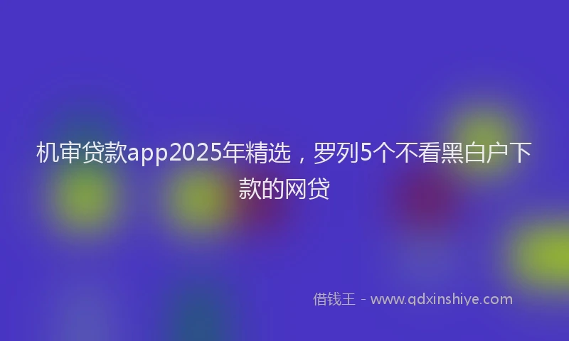 机审贷款app2025年精选，罗列5个不看黑白户下款的网贷