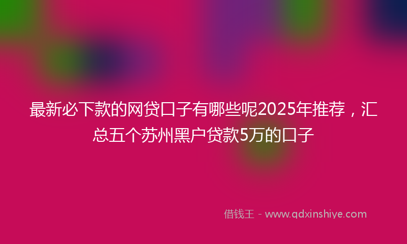 最新必下款的网贷口子有哪些呢2025年推荐，汇总五个苏州黑户贷款5万的口子