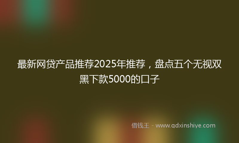 最新网贷产品推荐2025年推荐，盘点五个无视双黑下款5000的口子