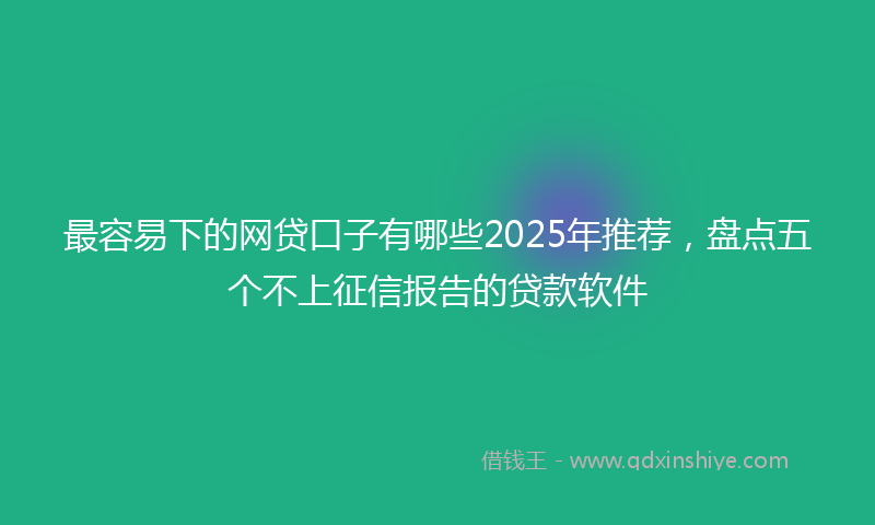 最容易下的网贷口子有哪些2025年推荐，盘点五个不上征信报告的贷款软件