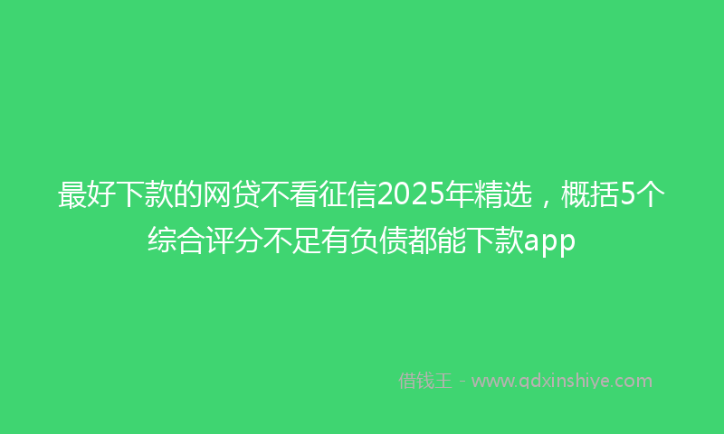 最好下款的网贷不看征信2025年精选，概括5个综合评分不足有负债都能下款app