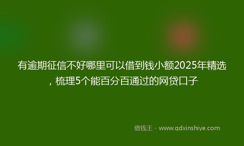 有逾期征信不好哪里可以借到钱小额2025年精选，梳理5个能百分百通过的网贷口子