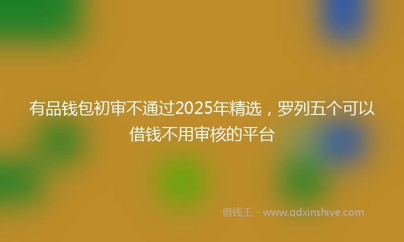 有品钱包初审不通过2025年精选，罗列五个可以借钱不用审核的平台