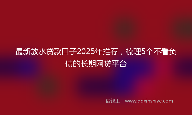 最新放水贷款口子2025年推荐，梳理5个不看负债的长期网贷平台