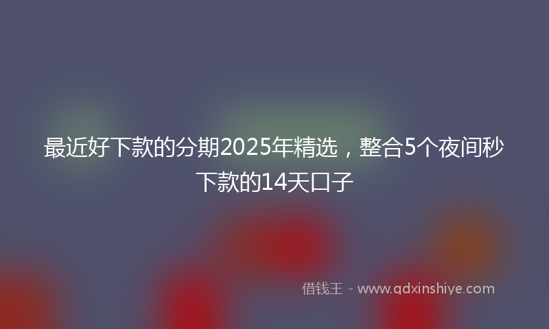 最近好下款的分期2025年精选，整合5个夜间秒下款的14天口子