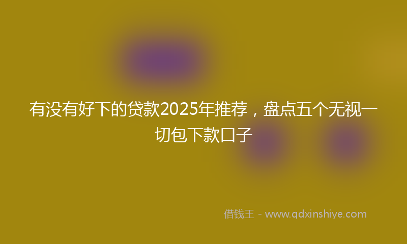 有没有好下的贷款2025年推荐，盘点五个无视一切包下款口子
