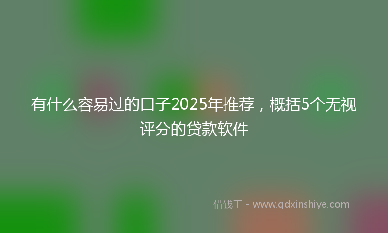 有什么容易过的口子2025年推荐，概括5个无视评分的贷款软件