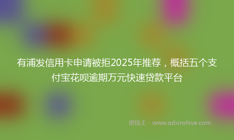 有浦发信用卡申请被拒2025年推荐，概括五个支付宝花呗逾期万元快速贷款平台