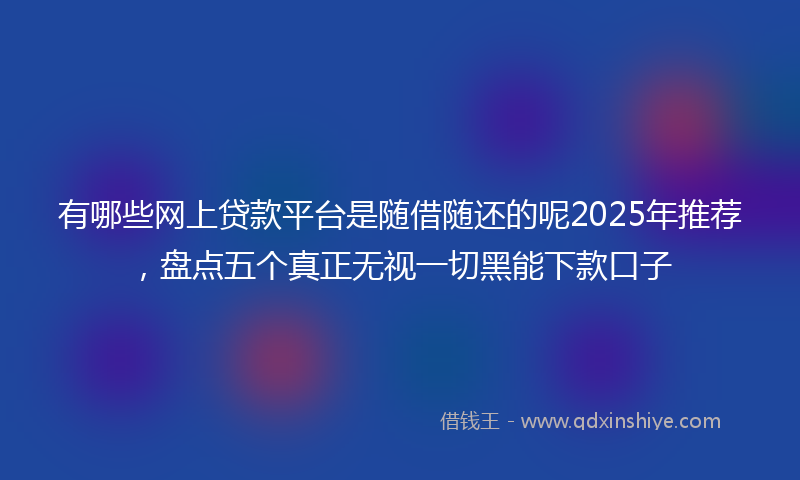 有哪些网上贷款平台是随借随还的呢2025年推荐，盘点五个真正无视一切黑能下款口子