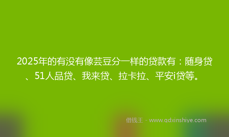 2025年的有没有像芸豆分一样的贷款有：随身贷、51人品贷、我来贷、拉卡拉、平安i贷等。