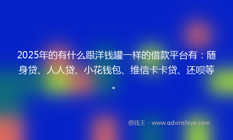 2025年的有什么跟洋钱罐一样的借款平台有：随身贷、人人贷、小花钱包、维信卡卡贷、还呗等。