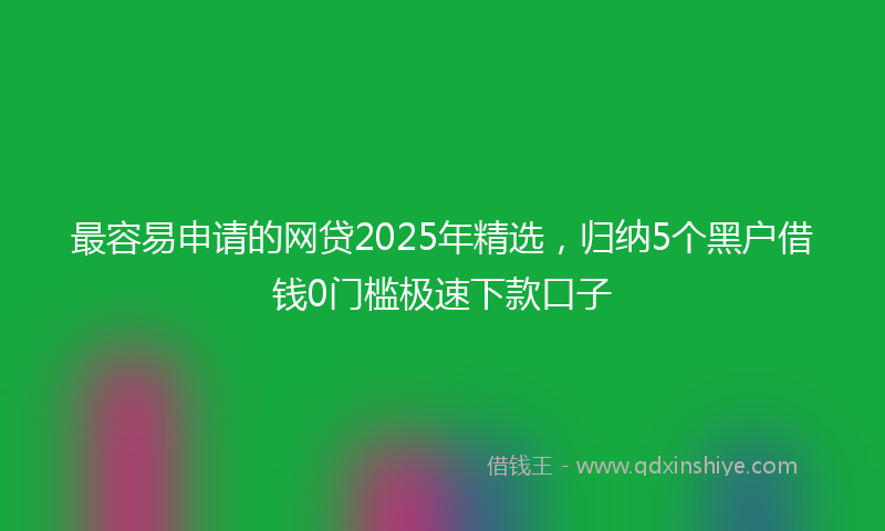 最容易申请的网贷2025年精选，归纳5个黑户借钱0门槛极速下款口子
