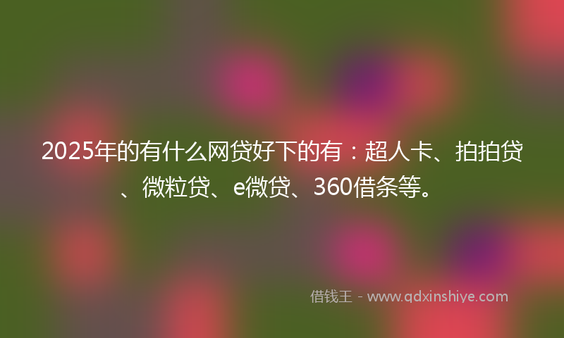 2025年的有什么网贷好下的有：超人卡、拍拍贷、微粒贷、e微贷、360借条等。