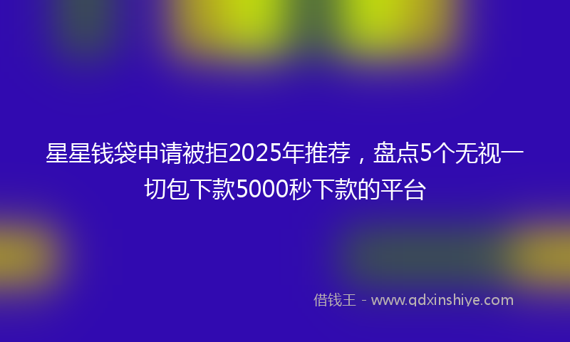 星星钱袋申请被拒2025年推荐，盘点5个无视一切包下款5000秒下款的平台