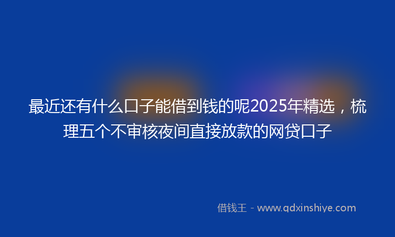 最近还有什么口子能借到钱的呢2025年精选，梳理五个不审核夜间直接放款的网贷口子