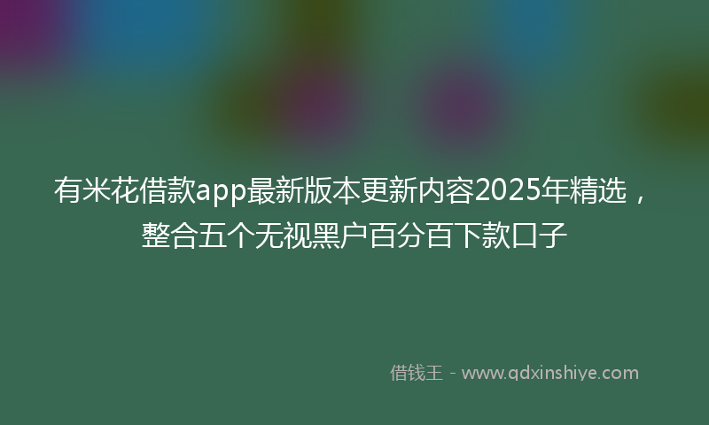 有米花借款app最新版本更新内容2025年精选，整合五个无视黑户百分百下款口子