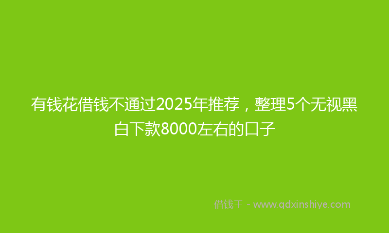 有钱花借钱不通过2025年推荐，整理5个无视黑白下款8000左右的口子