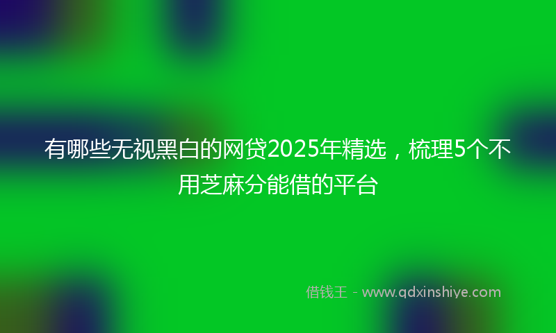 有哪些无视黑白的网贷2025年精选，梳理5个不用芝麻分能借的平台