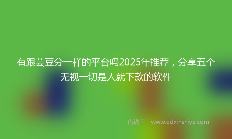 有跟芸豆分一样的平台吗2025年推荐，分享五个无视一切是人就下款的软件