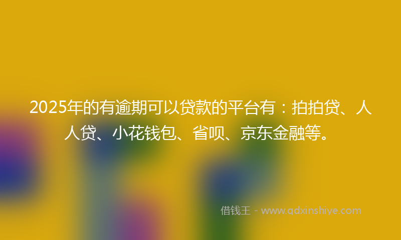 2025年的有逾期可以贷款的平台有：拍拍贷、人人贷、小花钱包、省呗、京东金融等。