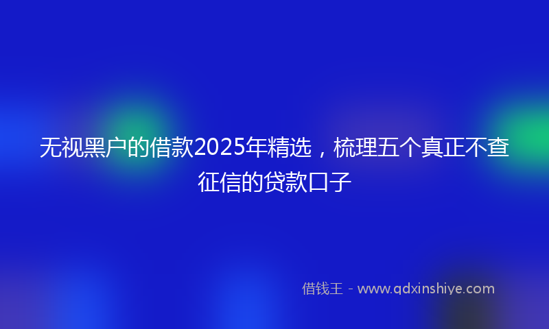 无视黑户的借款2025年精选，梳理五个真正不查征信的贷款口子