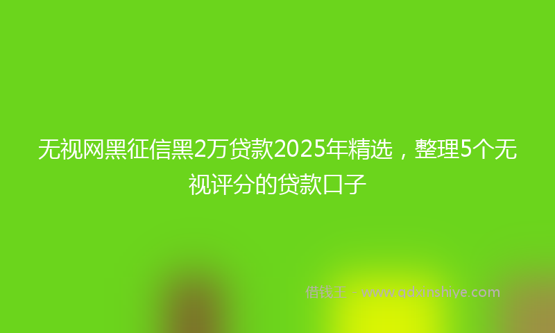 无视网黑征信黑2万贷款2025年精选，整理5个无视评分的贷款口子