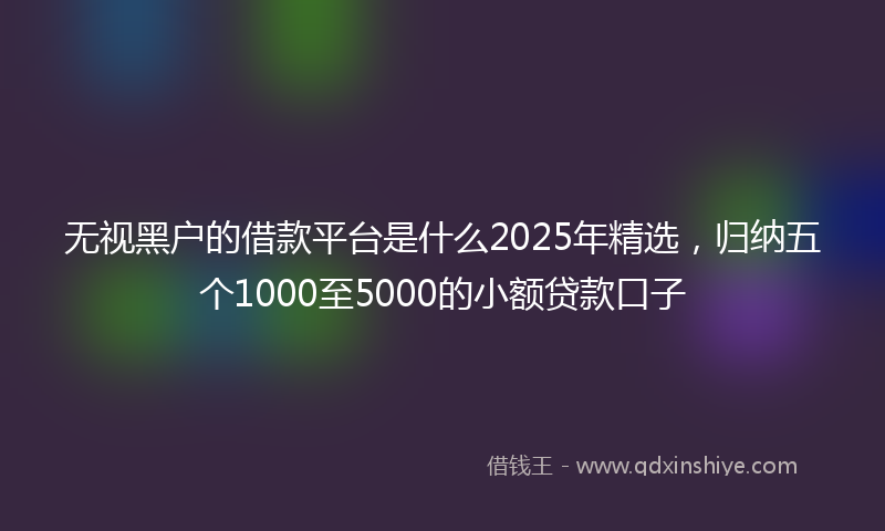 无视黑户的借款平台是什么2025年精选，归纳五个1000至5000的小额贷款口子