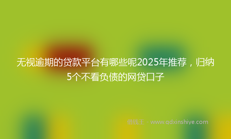 无视逾期的贷款平台有哪些呢2025年推荐，归纳5个不看负债的网贷口子