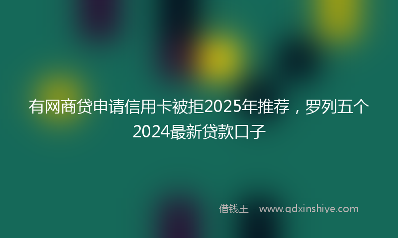 有网商贷申请信用卡被拒2025年推荐，罗列五个2024最新贷款口子