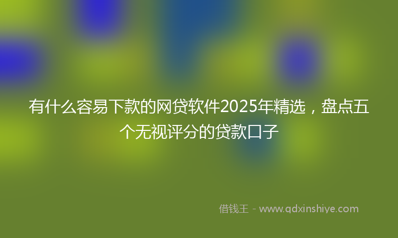 有什么容易下款的网贷软件2025年精选，盘点五个无视评分的贷款口子