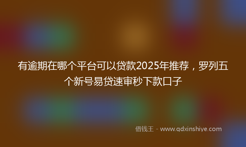 有逾期在哪个平台可以贷款2025年推荐，罗列五个新号易贷速审秒下款口子