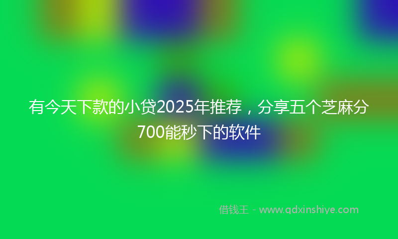 有今天下款的小贷2025年推荐，分享五个芝麻分700能秒下的软件