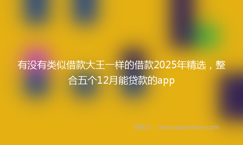有没有类似借款大王一样的借款2025年精选，整合五个12月能贷款的app