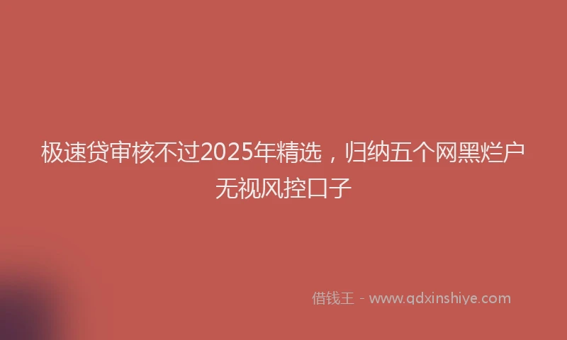 极速贷审核不过2025年精选，归纳五个网黑烂户无视风控口子