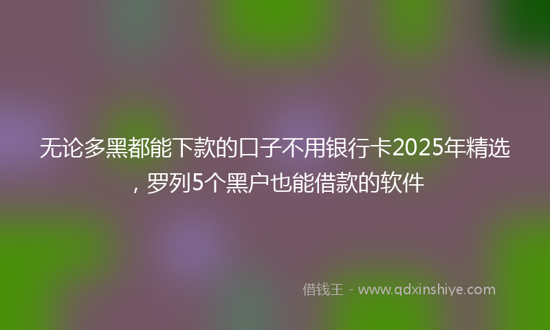 无论多黑都能下款的口子不用银行卡2025年精选，罗列5个黑户也能借款的软件