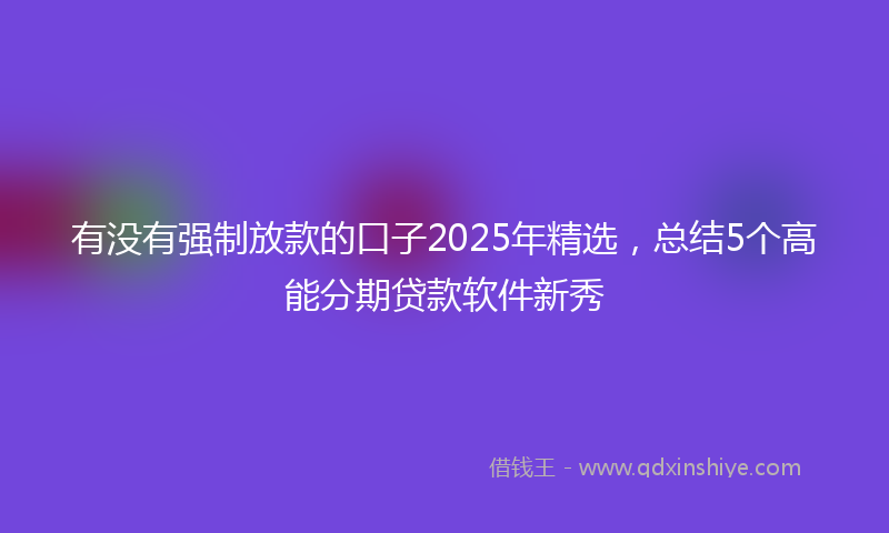 有没有强制放款的口子2025年精选，总结5个高能分期贷款软件新秀