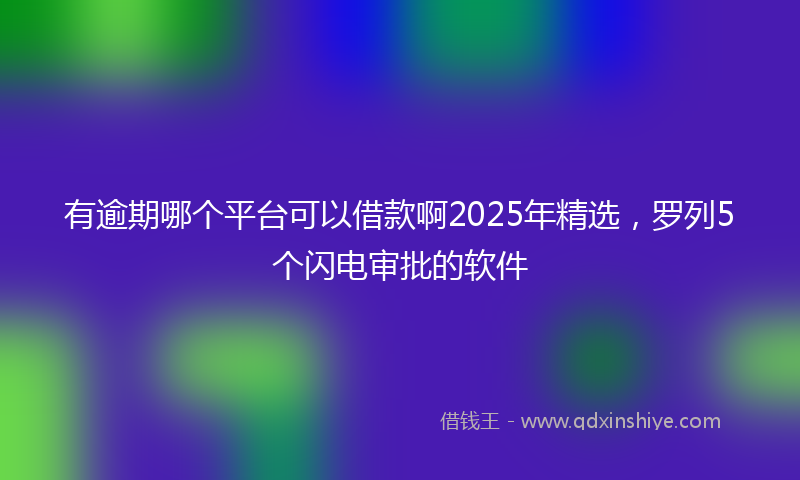 有逾期哪个平台可以借款啊2025年精选，罗列5个闪电审批的软件