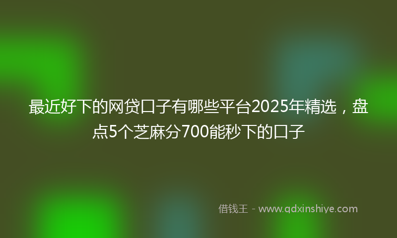 最近好下的网贷口子有哪些平台2025年精选，盘点5个芝麻分700能秒下的口子