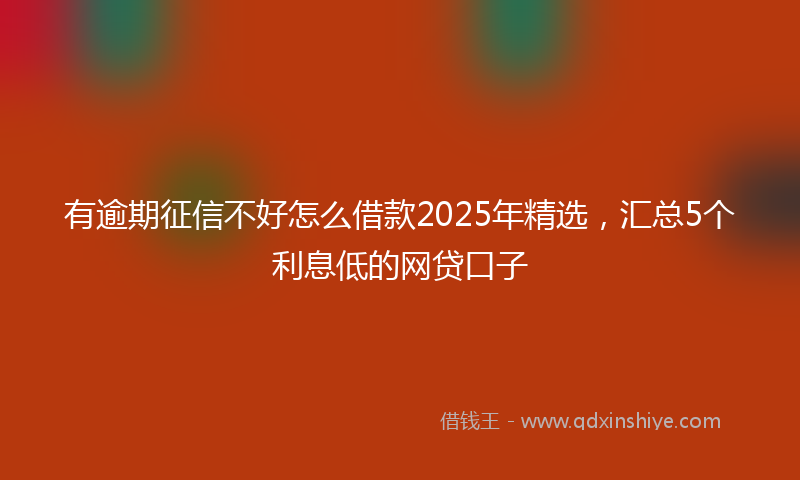 有逾期征信不好怎么借款2025年精选，汇总5个利息低的网贷口子