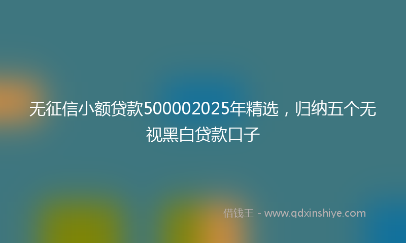 无征信小额贷款500002025年精选，归纳五个无视黑白贷款口子