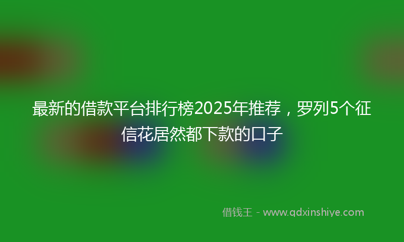 最新的借款平台排行榜2025年推荐，罗列5个征信花居然都下款的口子