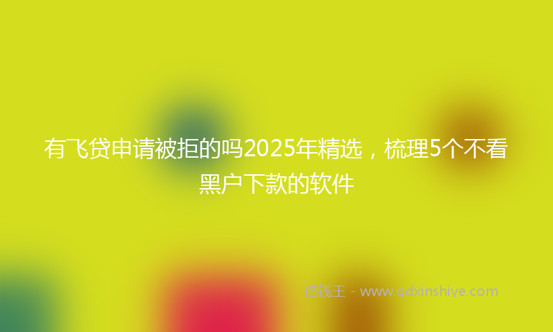 有飞贷申请被拒的吗2025年精选，梳理5个不看黑户下款的软件