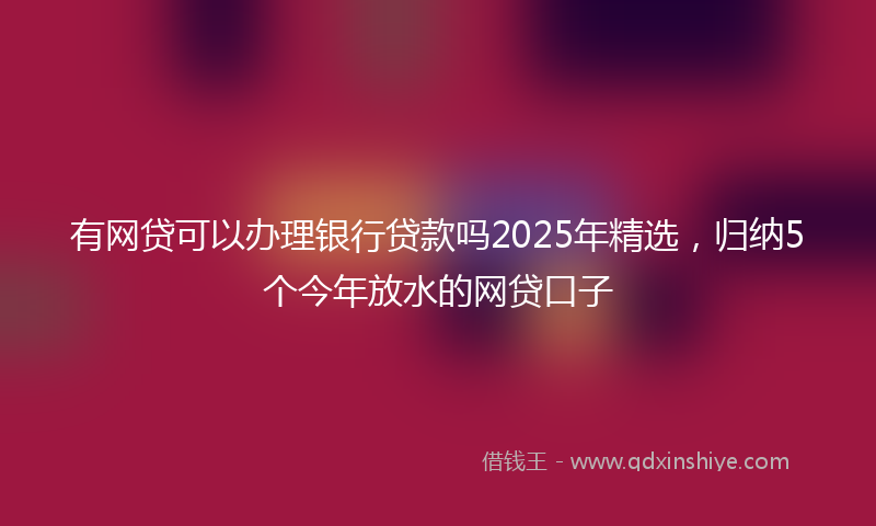有网贷可以办理银行贷款吗2025年精选，归纳5个今年放水的网贷口子
