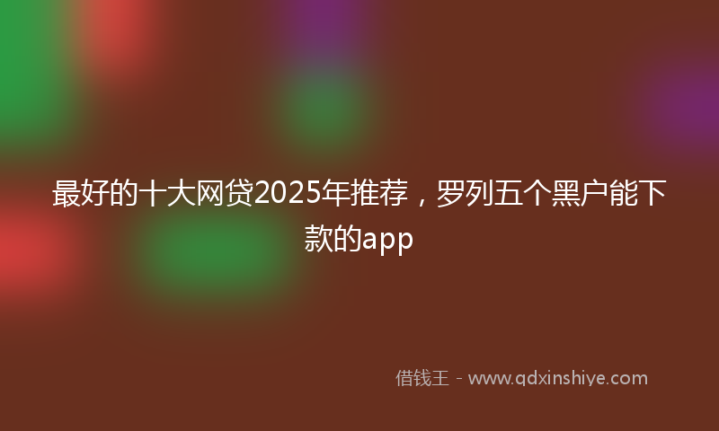 最好的十大网贷2025年推荐，罗列五个黑户能下款的app